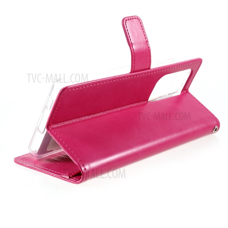 MERCURY GOOSPERY Blue Moon Leather Wallet Stand Case for Samsung Galaxy S21 Ultra Cover - Rose-9