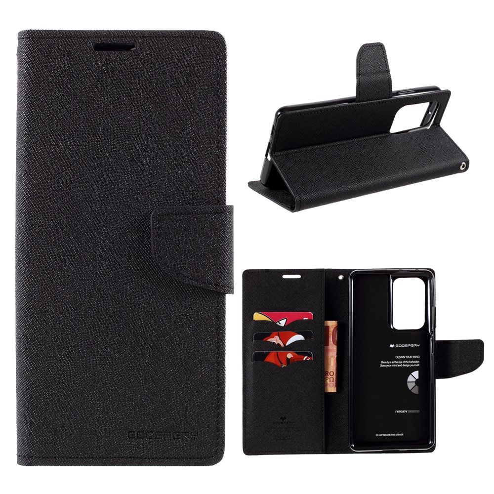 MERCURY GOOSPERY Leather Wallet Stand Case for Samsung Galaxy S21 Ultra Cover - Black-1