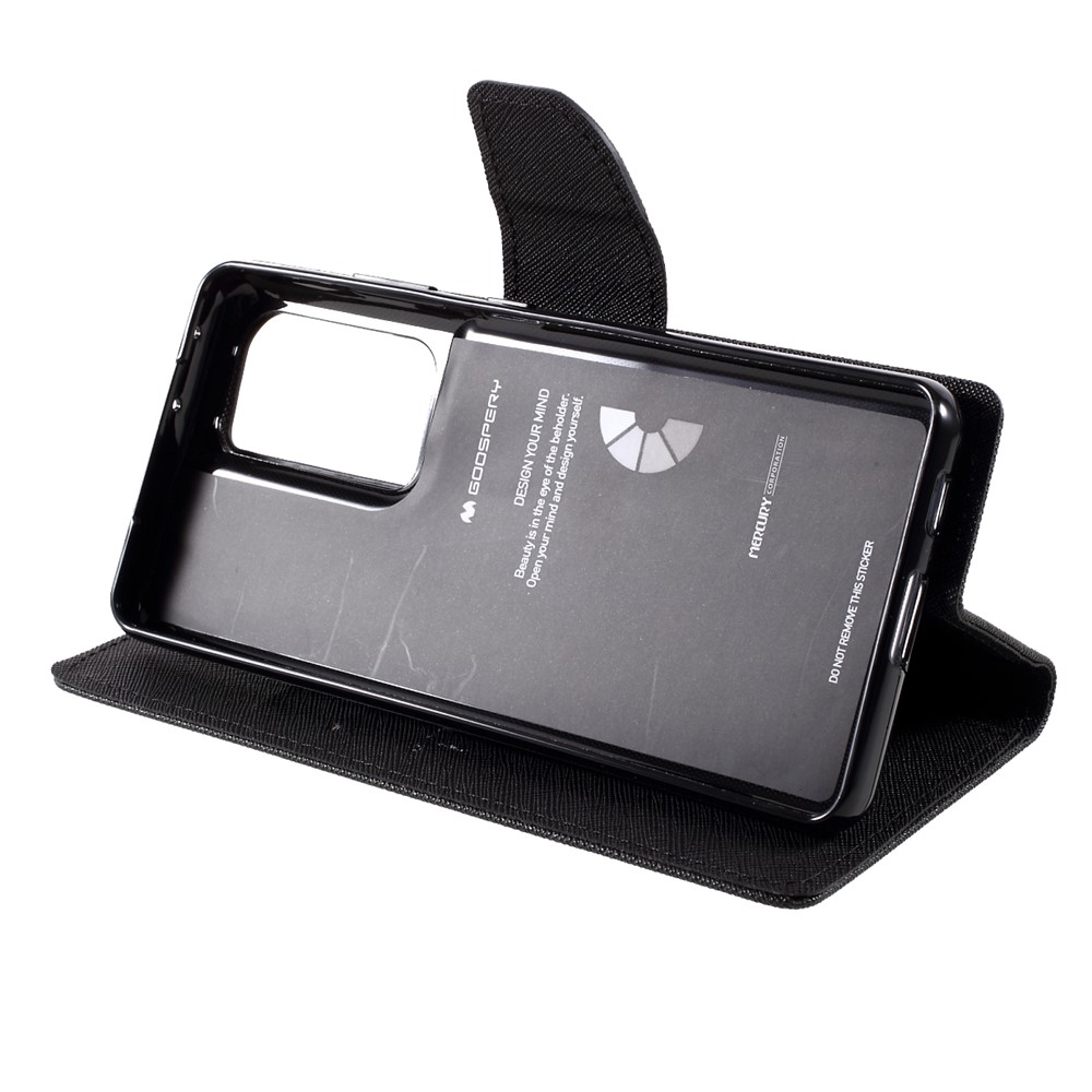 MERCURY GOOSPERY Leather Wallet Stand Case for Samsung Galaxy S21 Ultra Cover - Black-12