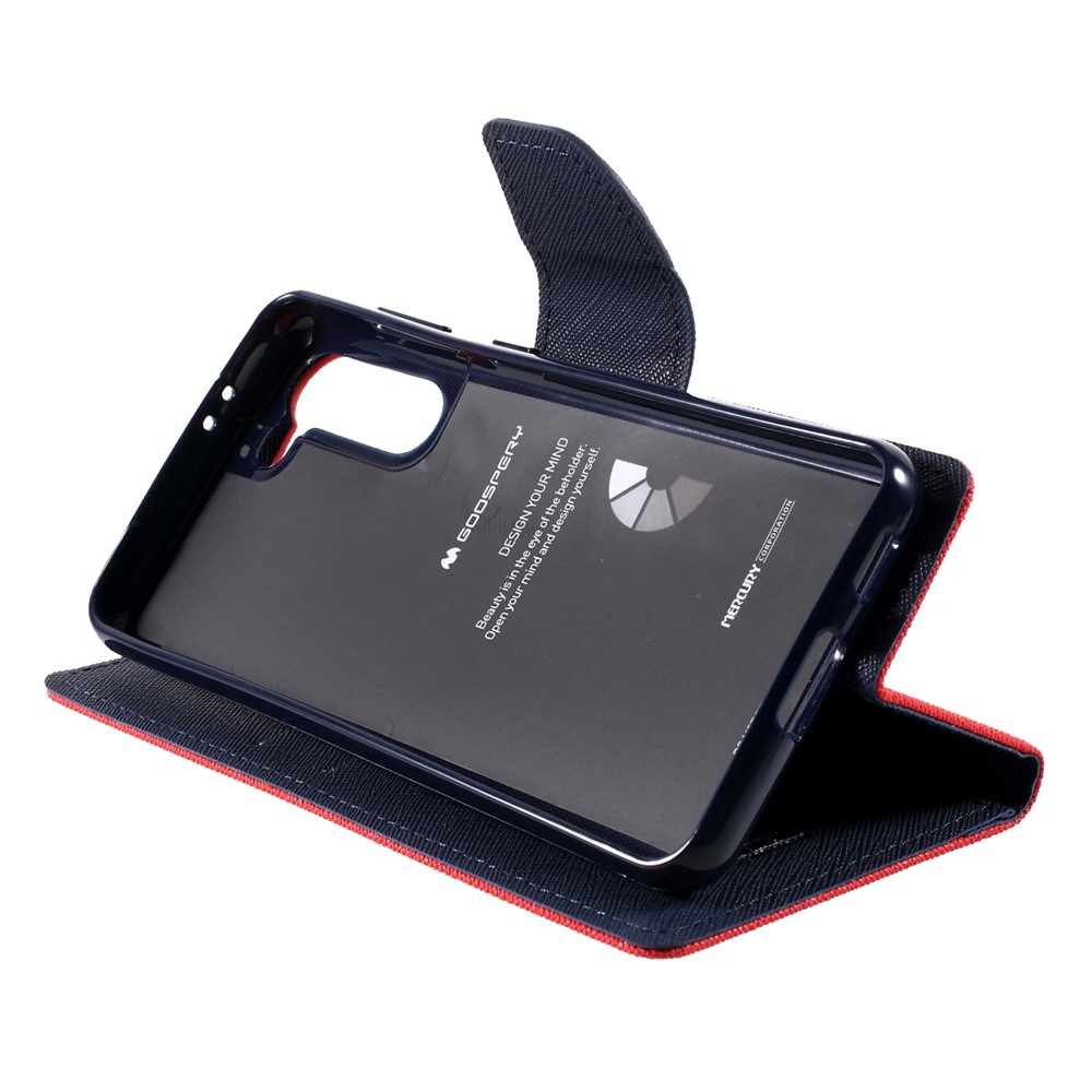 MERCURY GOOSPERY Leather Wallet Stand Shell for Samsung Galaxy S21+ Cover - Red-8