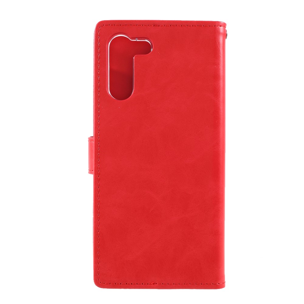 MERCURY GOOSPERY Blue Moon Wallet Leather Cover for Samsung Galaxy S21 Protector Shell - Red-3