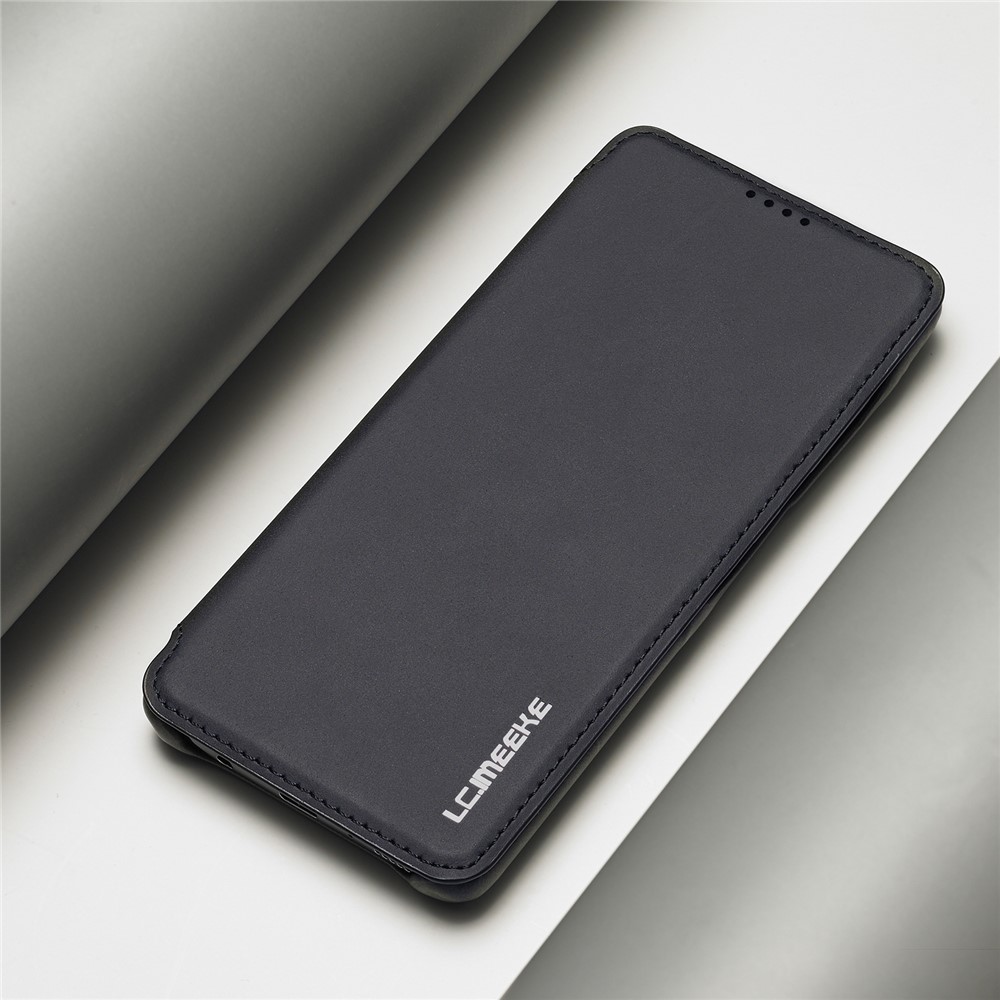 LC.IMEEKE Retro Style Protector Stand Leather Case with Card Holder for Samsung Galaxy S21 Ultra - Black-15