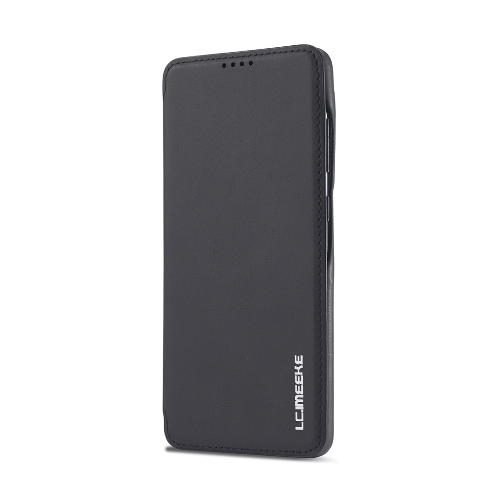 LC.IMEEKE Retro Style Protector Stand Leather Case with Card Holder for Samsung Galaxy S21 Ultra - Black-8