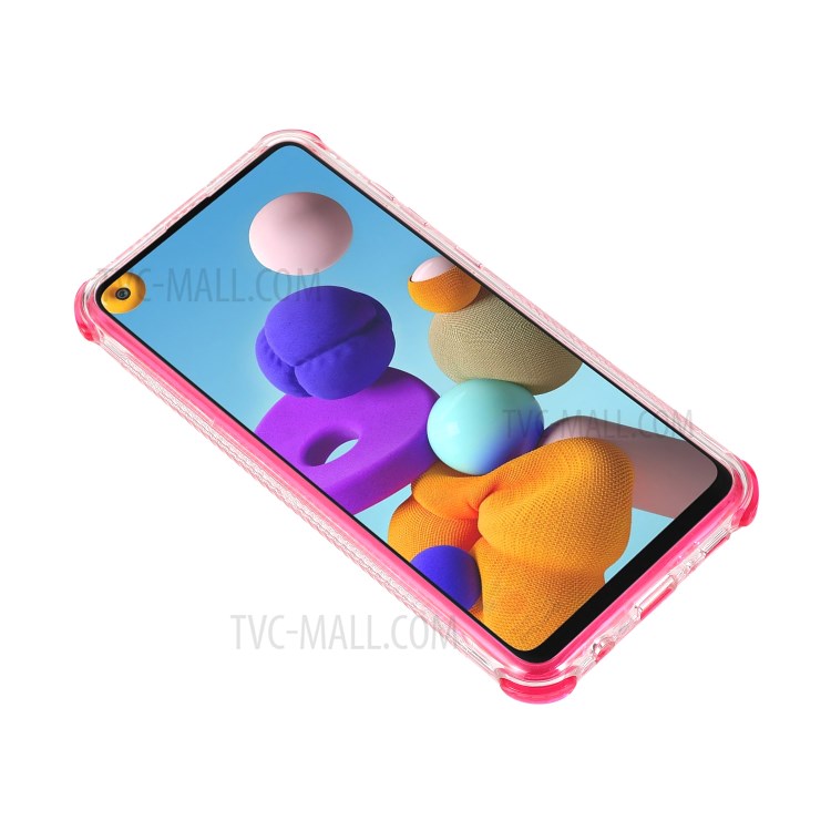 Hard PC+TPU Protective Phone Case for Samsung Galaxy A21s - Rose-3