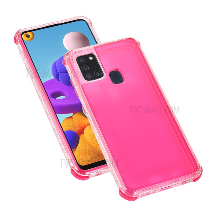 Hard PC+TPU Protective Phone Case for Samsung Galaxy A21s - Rose-4