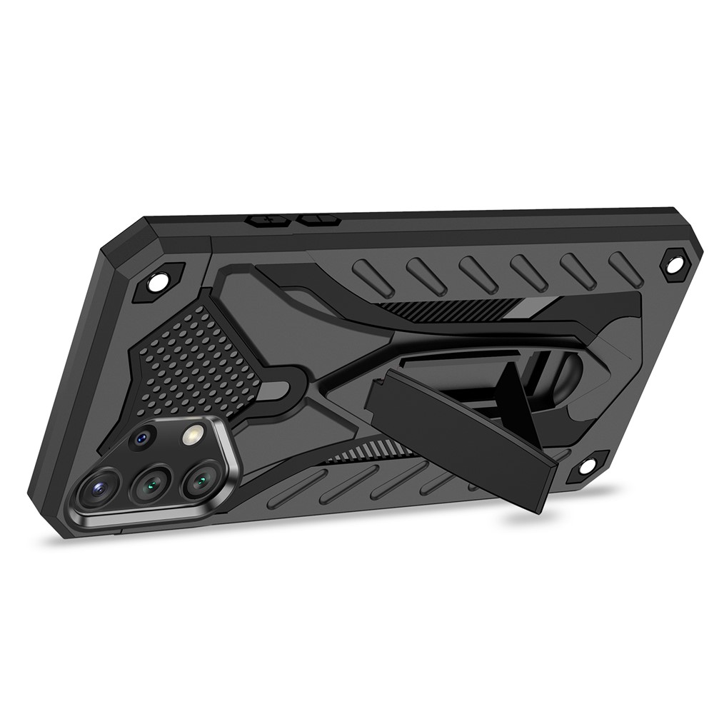 Phantom Knight Style TPU PC Protector Shell for Samsung Galaxy A32 Kickstand Cover - Black-2