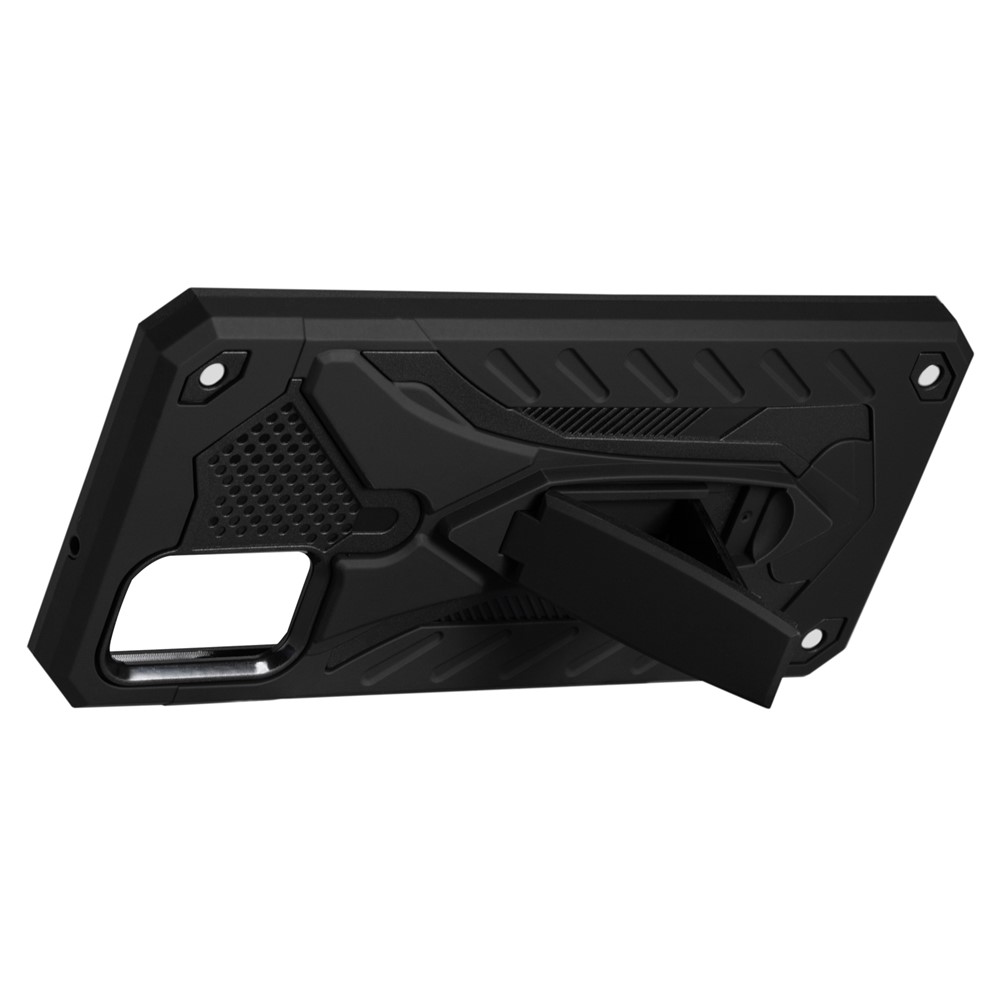 Phantom Knight Style TPU PC Protector Shell Kickstand Cover for Samsung Galaxy A02s (EU Version) - Black-4