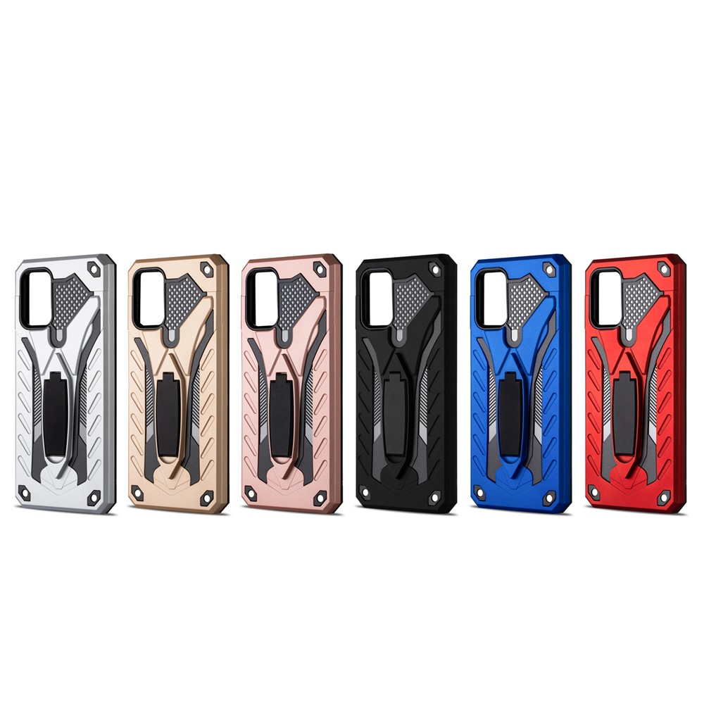 Phantom Knight Style TPU PC Protector Shell Kickstand Cover for Samsung Galaxy A02s (EU Version) - Black-5