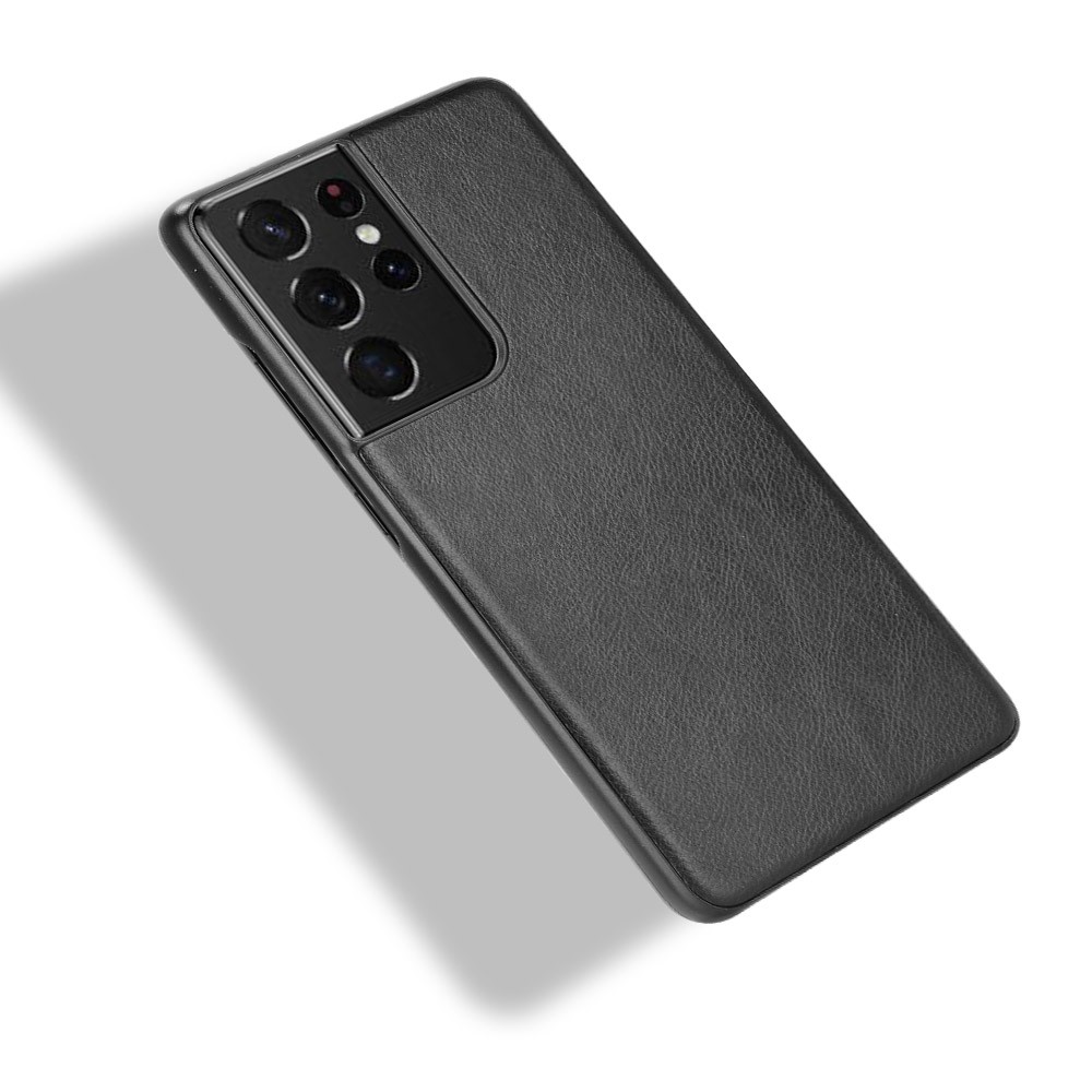 Litchi Texture Leather Coated Phone Case Phone Protective Cover for Samsung Galaxy S21 Ultra 5G - Black-4