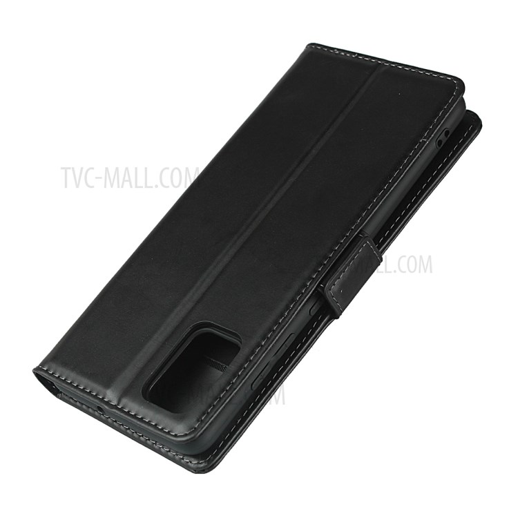 Wallet Stand Design Genuine Leather Protector Shell for Samsung Galaxy A51 SM-A515 - Black-6
