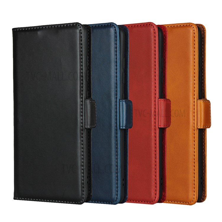 Wallet Stand Design Genuine Leather Protector Shell for Samsung Galaxy A51 SM-A515 - Black-8