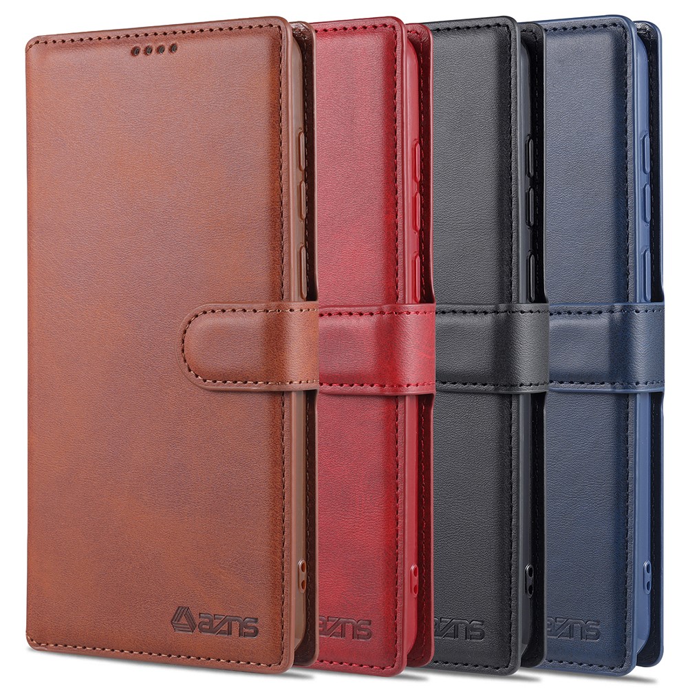 AZNS Wallet Leather Case for Samsung Galaxy A02s (EU Version) Cover - Brown-14