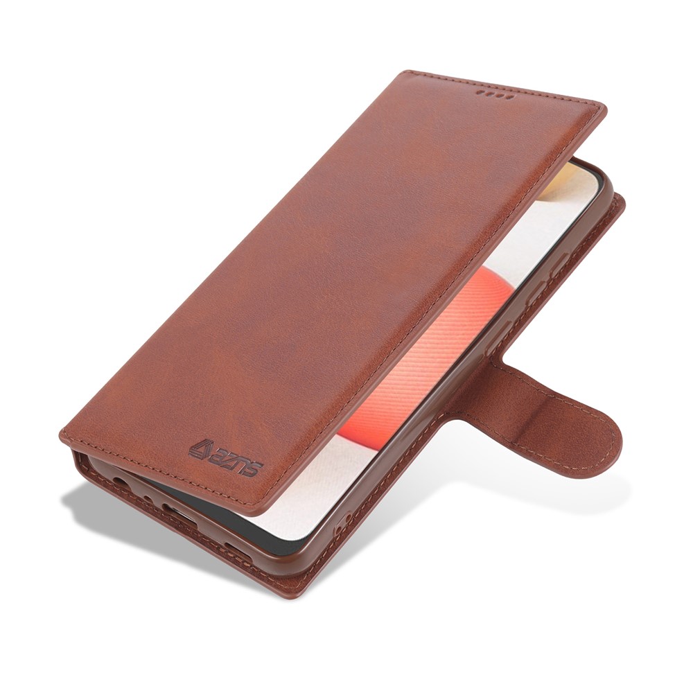AZNS Wallet Leather Case for Samsung Galaxy A02s (EU Version) Cover - Brown-4
