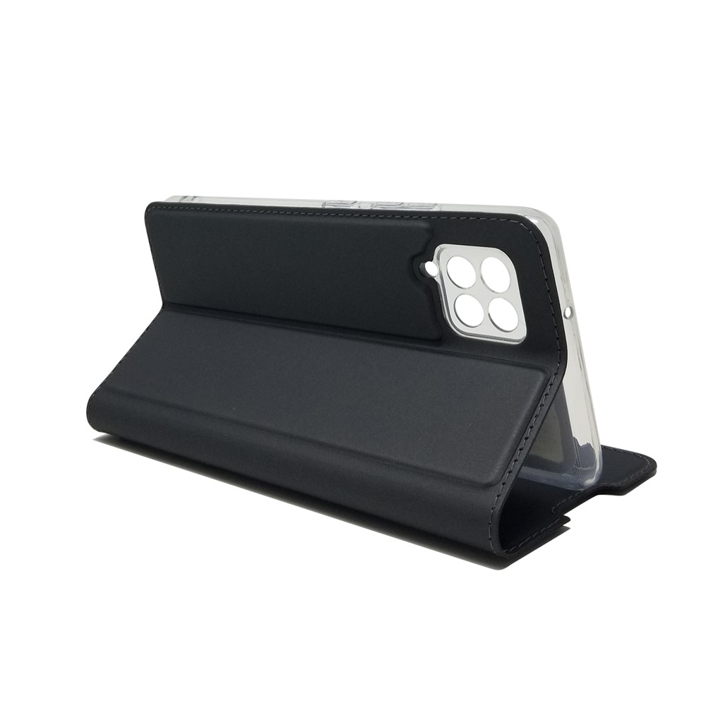 Magnetischer Verschluss PU Leder Stand Handy -hülle Für Samsung Galaxy A42 5G - Schwarz