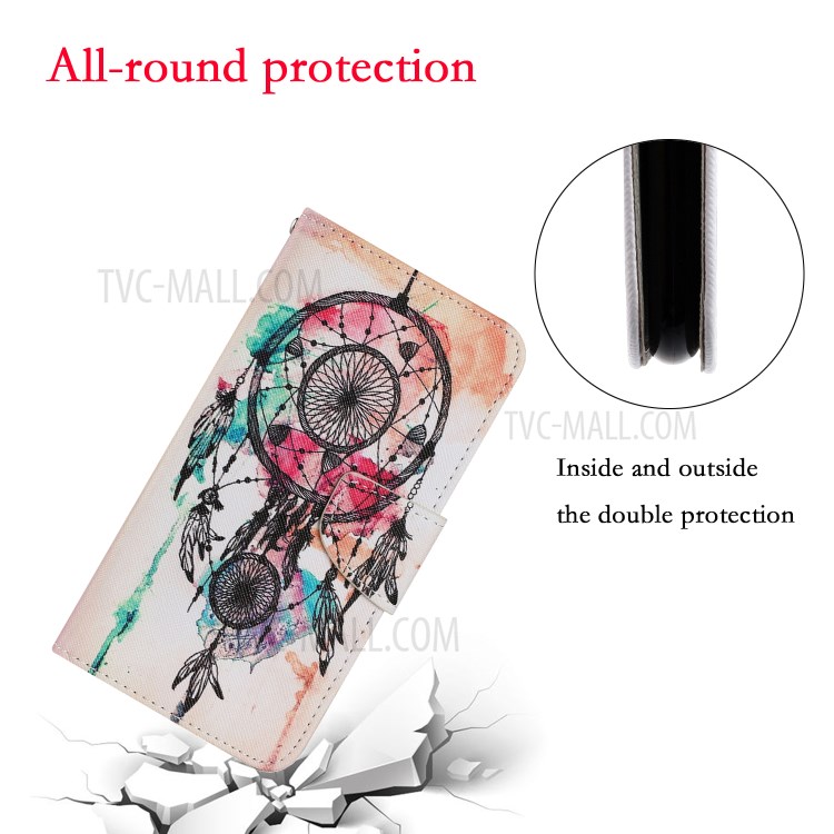 Pattern Printing Design PU Leather Wallet Phone Stand Case with Strap for Samsung Galaxy A32 - Blue Butterfly-9