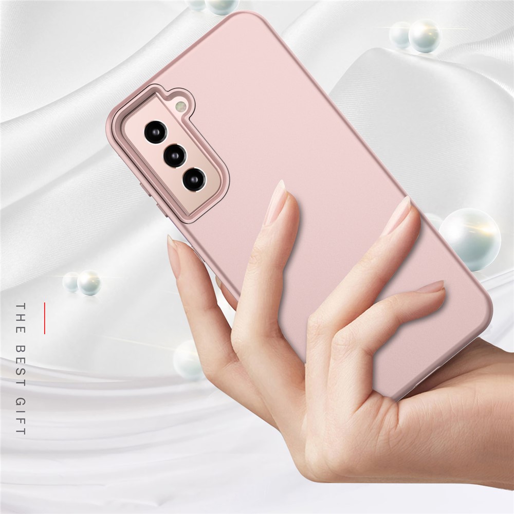Rubberized Thicken TPU + PC Hybrid Case for Samsung Galaxy S21 Cover - Pink-2
