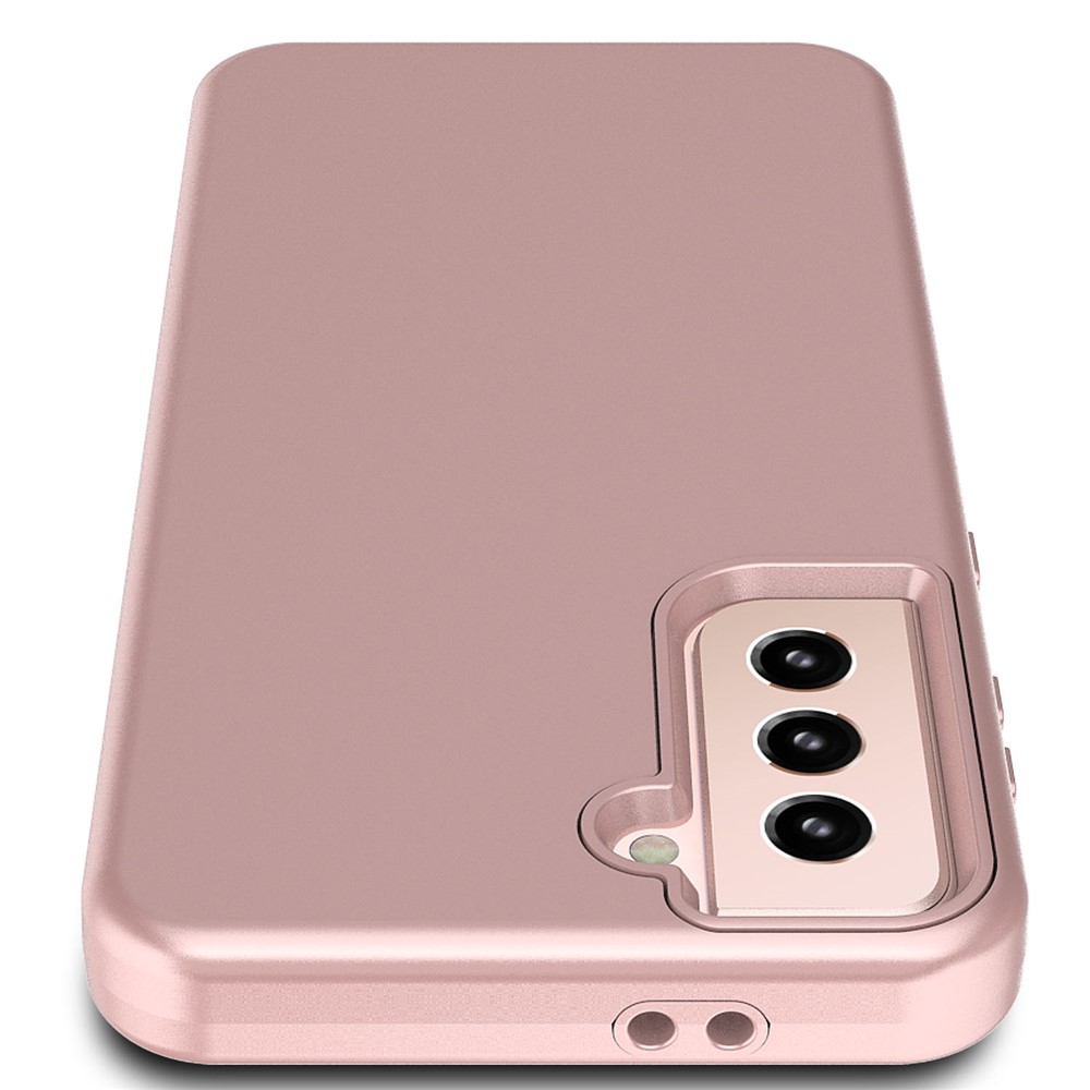 For Samsung Galaxy S21 4G/5G Rubberized Thicken TPU + PC Hybrid Case Cover - Pink-4