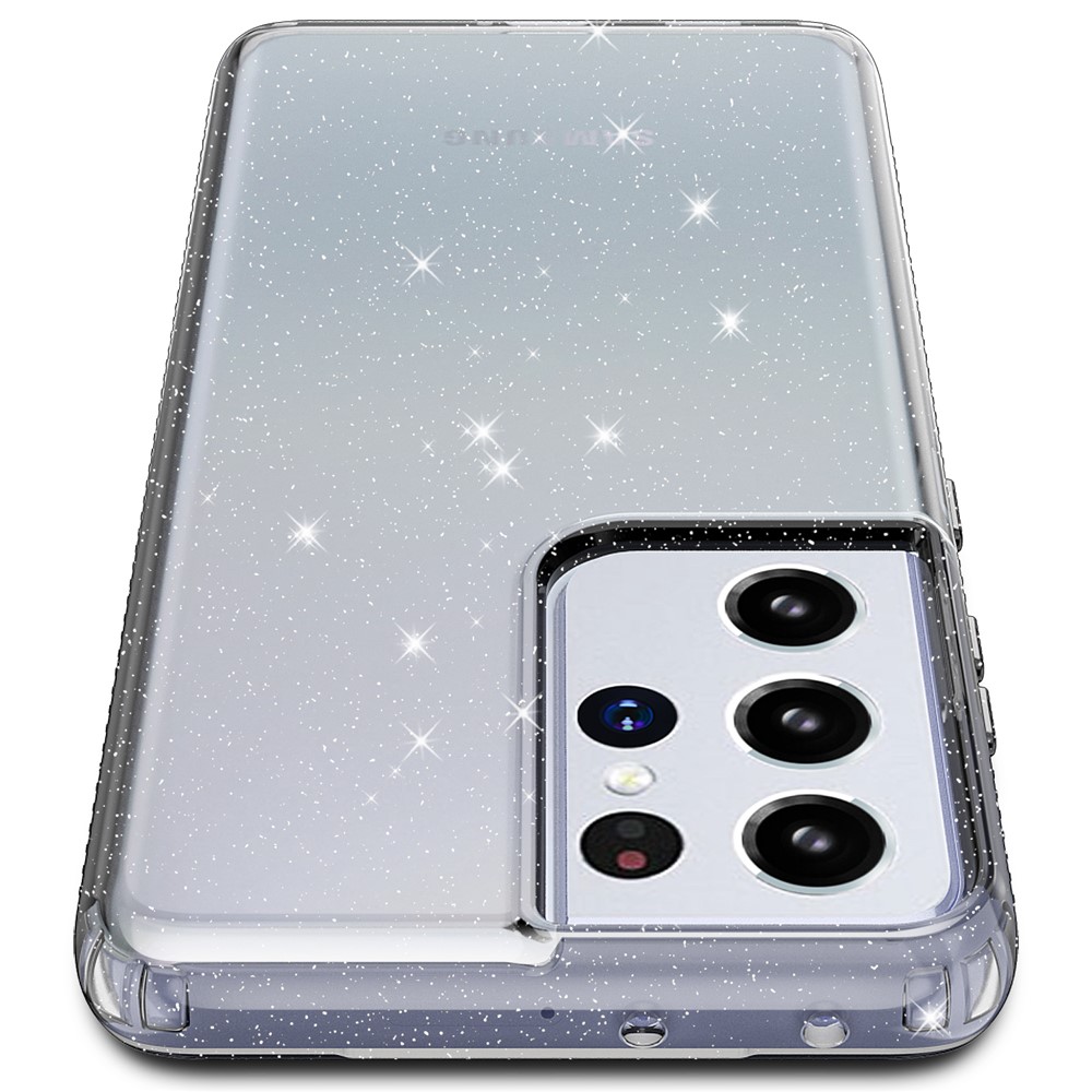 GW18 Clear Color Flash Powder TPU Protective Case for Samsung Galaxy S21 Ultra - Grey-5