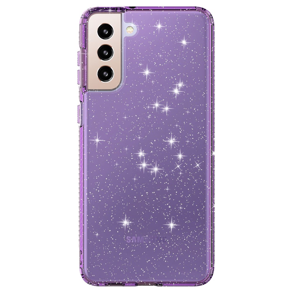 GW18 Clear Color Flash Powder TPU Case for Samsung Galaxy S21+ - Purple-5