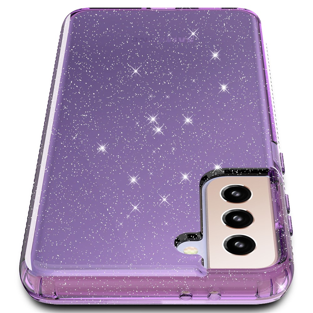GW18 Clear Color Flash Powder TPU Case for Samsung Galaxy S21+ - Purple-6