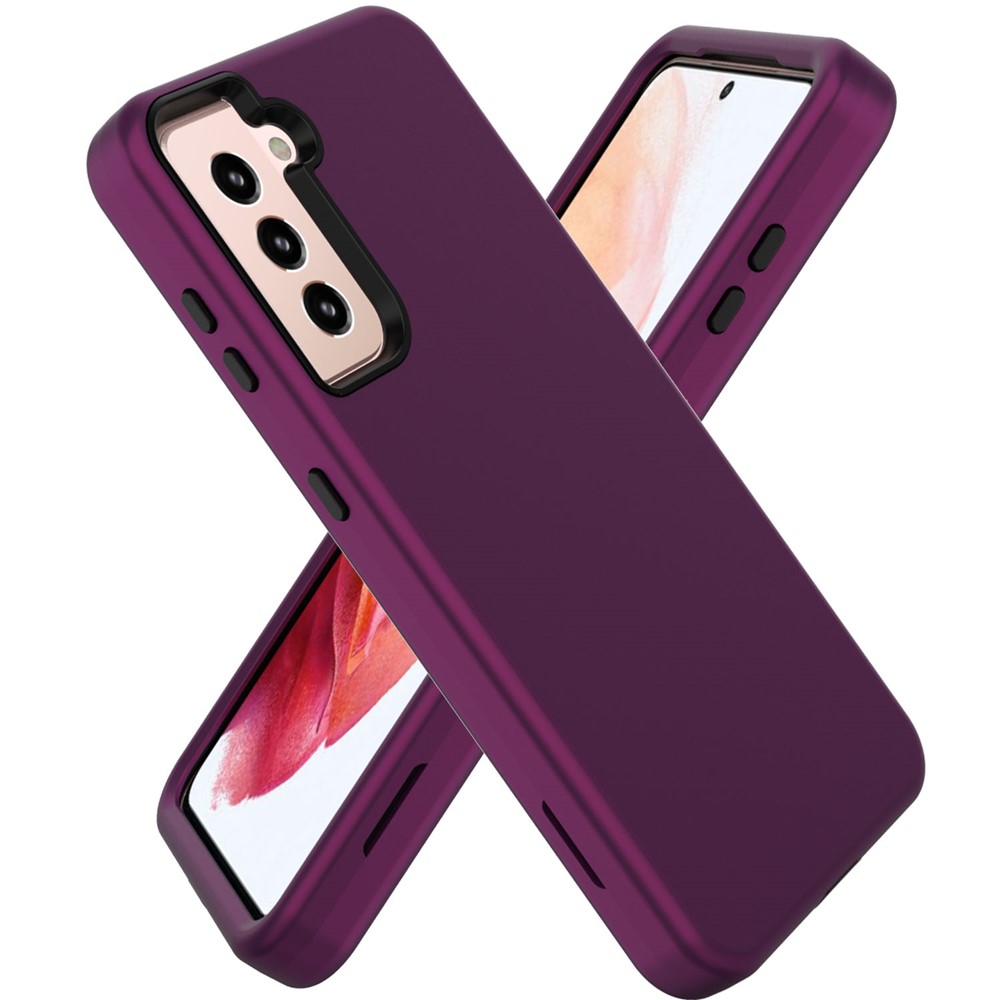 Rubberized Thicken TPU + PC Hybrid Case for Samsung Galaxy S21+ Shell - Purple-1