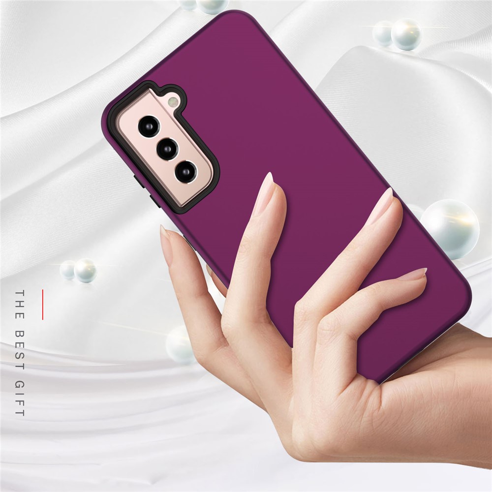 Rubberized Thicken TPU + PC Hybrid Case for Samsung Galaxy S21+ Shell - Purple-2