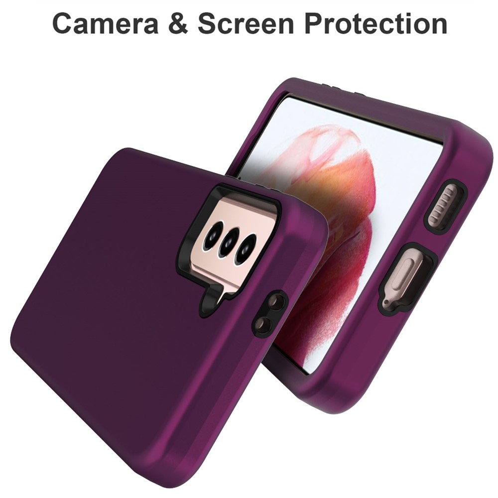 Rubberized Thicken TPU + PC Hybrid Case for Samsung Galaxy S21+ Shell - Purple-3