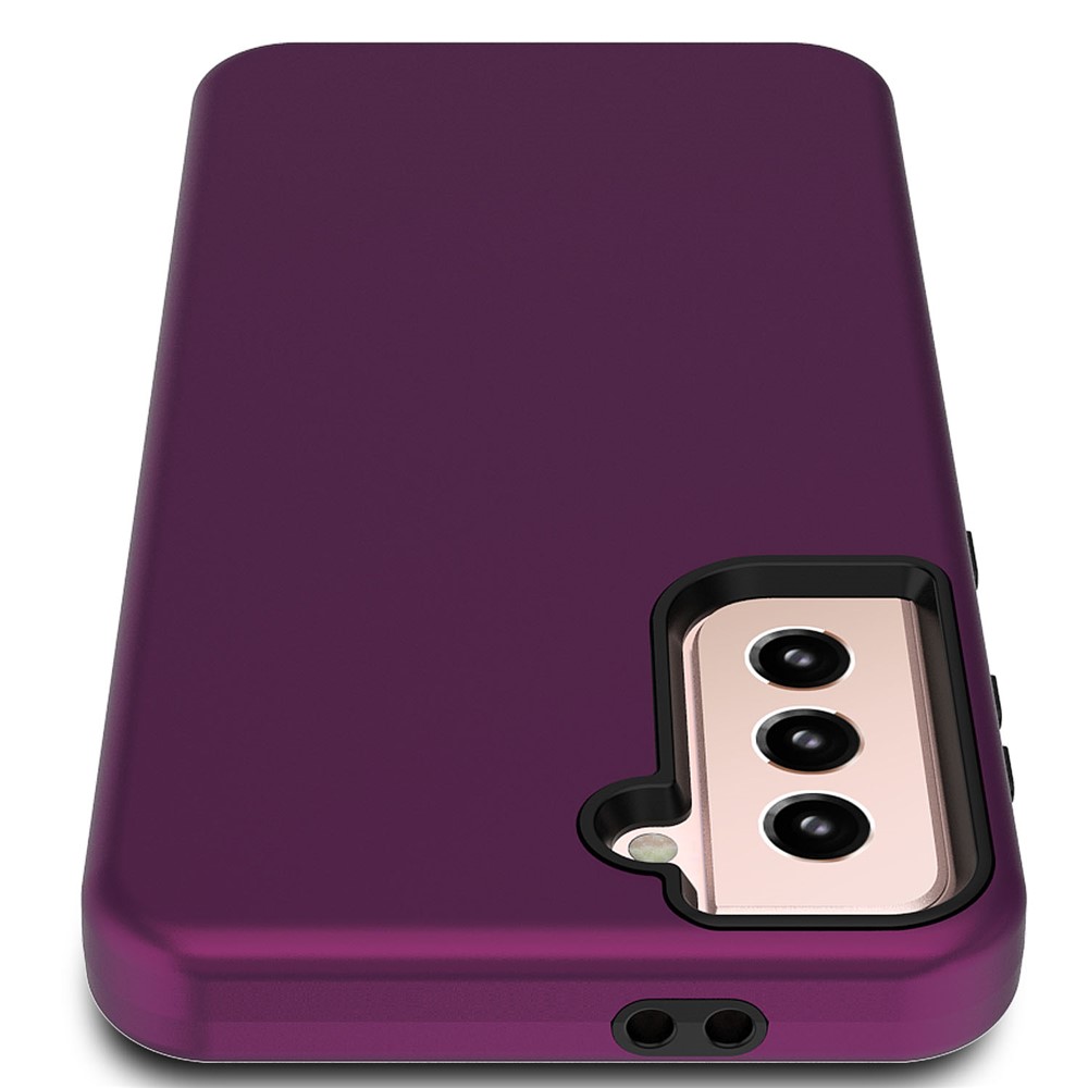 Rubberized Thicken TPU + PC Hybrid Case for Samsung Galaxy S21+ Shell - Purple-5