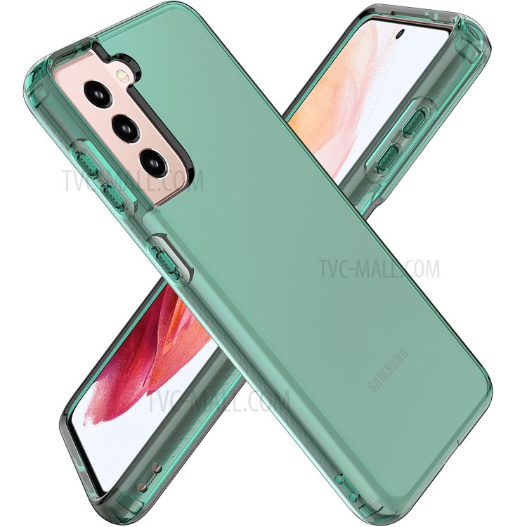 GW18 Clear Color TPU Protective Case for Samsung Galaxy S21 Cover - Green-1