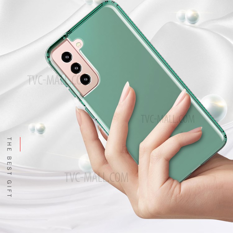 GW18 Clear Color TPU Protective Case for Samsung Galaxy S21 Cover - Green-2