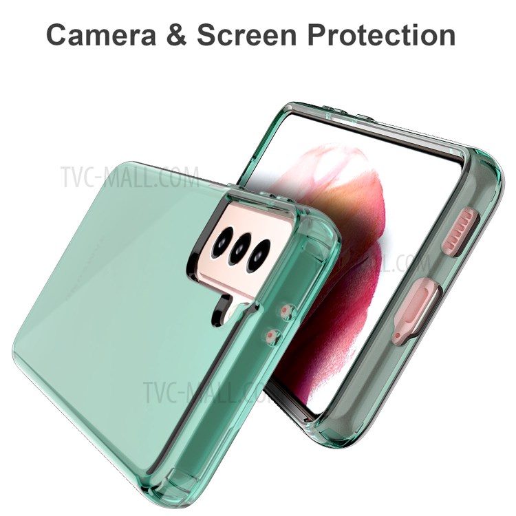 GW18 Clear Color TPU Protective Case for Samsung Galaxy S21 Cover - Green-4