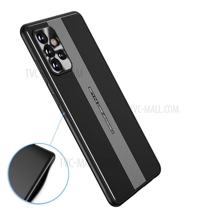 Built-in Magnet Sheet Design Full Protection TPU + Metal Shockproof Hybrid Protective Case for Samsung Galaxy A72 5G - Black-4