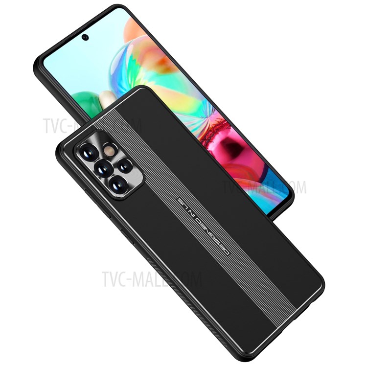 Built-in Magnet Sheet Design Full Protection TPU + Metal Shockproof Hybrid Protective Case for Samsung Galaxy A72 5G - Black-5