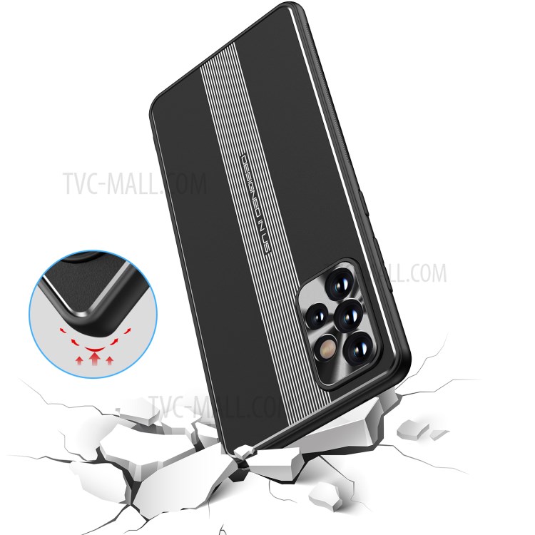 Built-in Magnet Sheet Design Full Protection TPU + Metal Shockproof Hybrid Protective Case for Samsung Galaxy A72 5G - Black-7