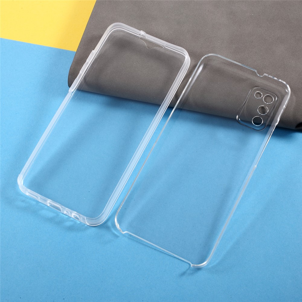 2 in 1 Hybrid PET Front Cover + TPU Edge + Acrylic Back Panel Clear Full Protective Shell for Samsung Galaxy A02s (EU Version)-3