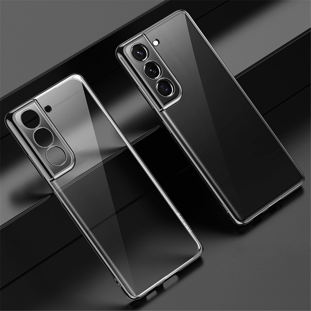 SULADA Transparent Shell Electroplating PC Case for Samsung Galaxy S21+ 5G - Black-1