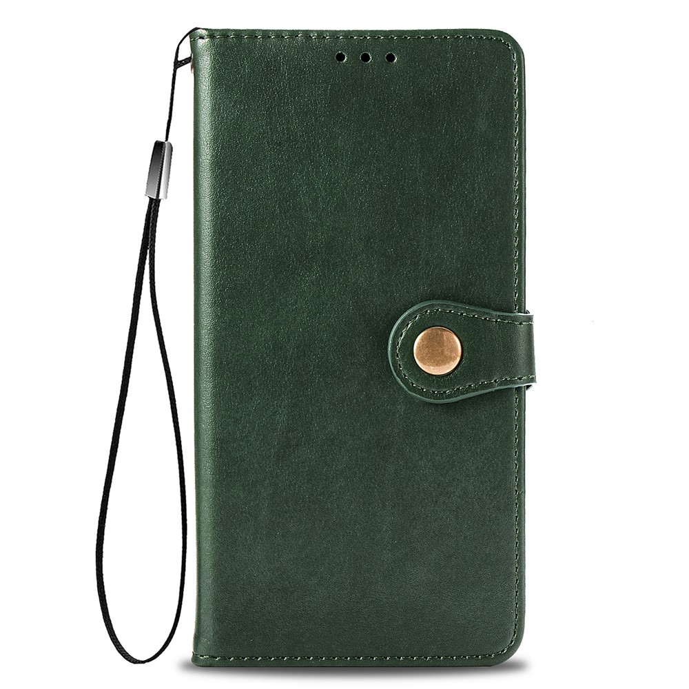 Solid Color Wallet Stand Leather Phone Shell for Samsung Galaxy S21 Ultra - Blackish Green-9