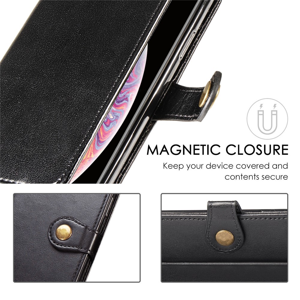 Solid Color Wallet Stand Leather Phone Shell for Samsung Galaxy S21+ - Black-10