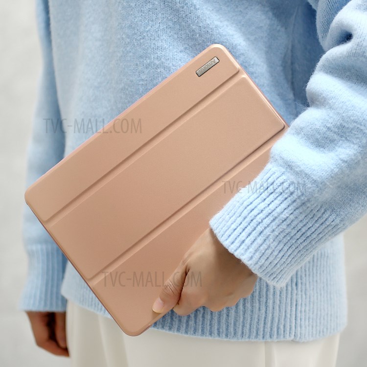 AMORUS Tri-fold Leather with Stand Stylish Case for Samsung Galaxy Tab A7 10.4 (2020) T500 - Rose Gold-8