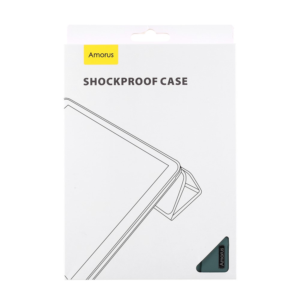 AMORUS Tri-fold Stand Leather TPU Protective Case for Samsung Galaxy Tab S6 Lite SM-P610 - Green-9