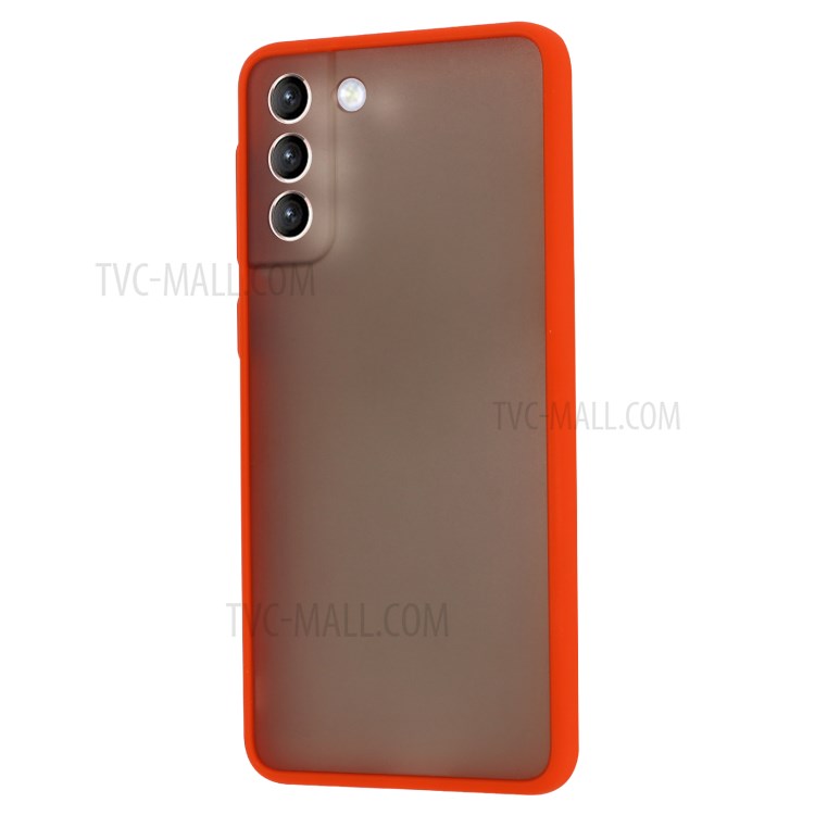 Drop-proof PC + TPU Hybrid Skin-touch Matte Case for Samsung Galaxy S21+ - Red-2