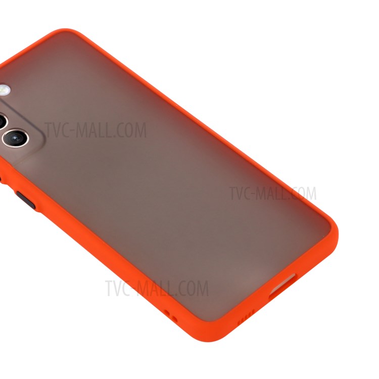 Drop-proof PC + TPU Hybrid Skin-touch Matte Case for Samsung Galaxy S21+ - Red-5
