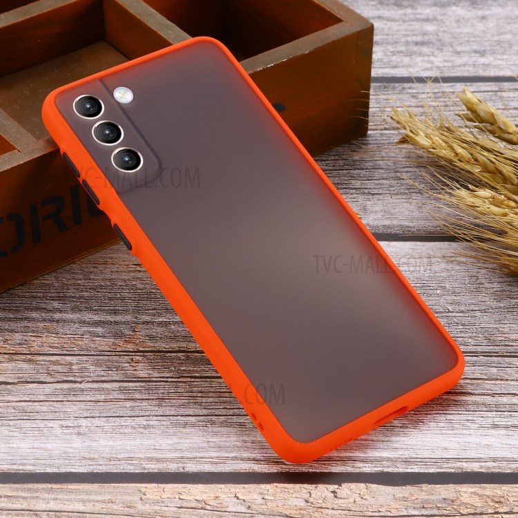 Drop-proof PC + TPU Hybrid Skin-touch Matte Case for Samsung Galaxy S21+ - Red-6