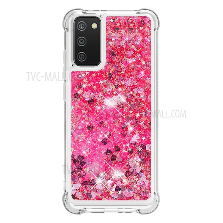 Funny Quicksand TPU Protective Cover Shell for Samsung Galaxy A02s (EU Version)/(US Version) - Rose-2
