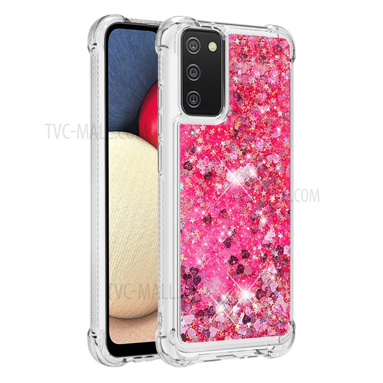 Funny Quicksand TPU Protective Cover Shell for Samsung Galaxy A02s (EU Version)/(US Version) - Rose-3