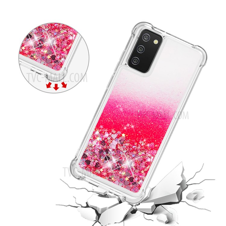 Funny Quicksand TPU Protective Cover Shell for Samsung Galaxy A02s (EU Version)/(US Version) - Rose-5