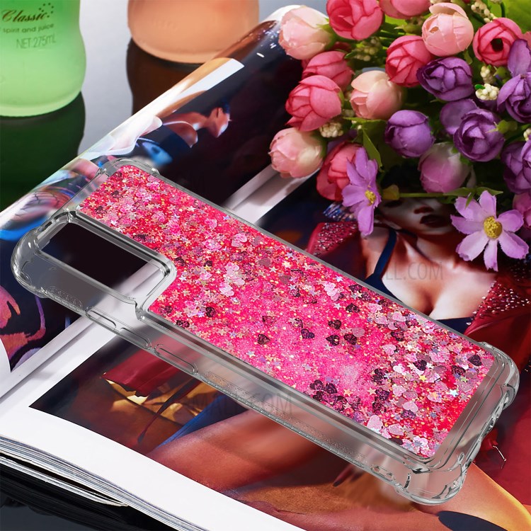 Funny Quicksand TPU Protective Cover Shell for Samsung Galaxy A02s (EU Version)/(US Version) - Rose-7