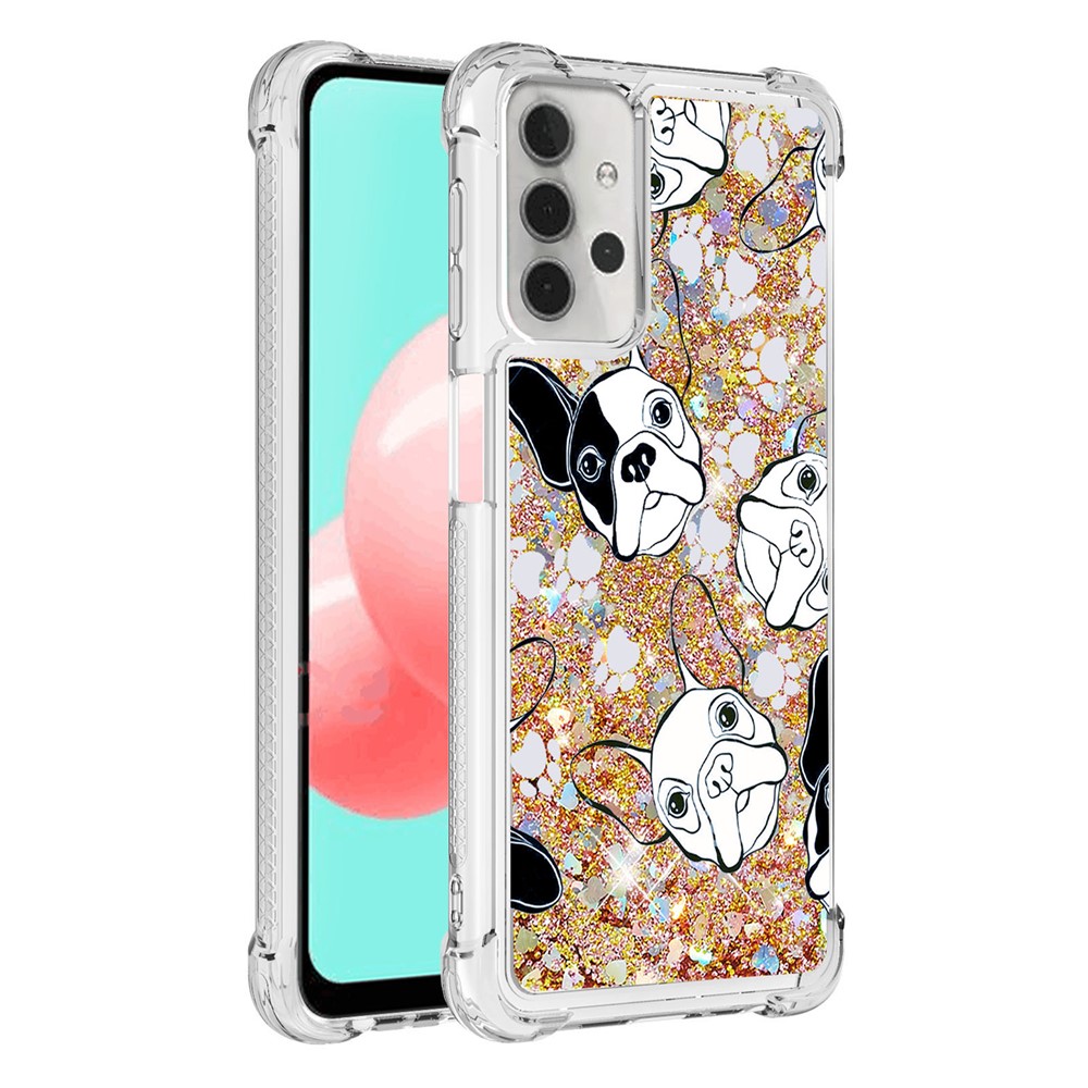 Patterned Quicksand Shockproof TPU Case for Samsung Galaxy A32 5G Cover - Dog-3