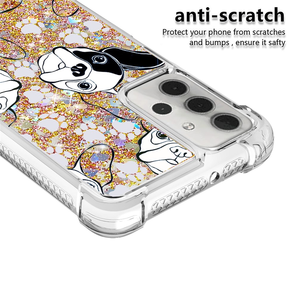 Patterned Quicksand Shockproof TPU Case for Samsung Galaxy A32 5G Cover - Dog-4