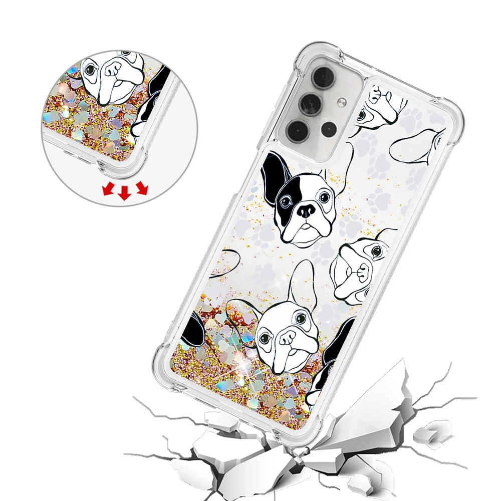 Patterned Quicksand Shockproof TPU Case for Samsung Galaxy A32 5G Cover - Dog-5